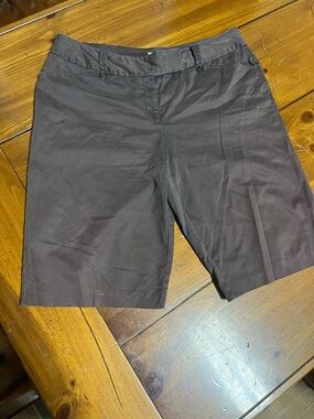 WORTHINGTON Women's Size 16W Dark Brown Flat Front Dress Shorts